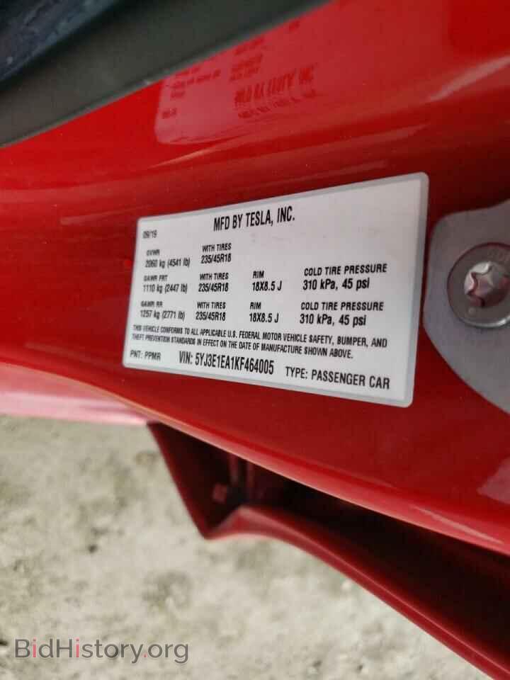 2019 TESLA MODEL 3 - VIN: 5YJ3E1EA1KF464005 - Photo 10
