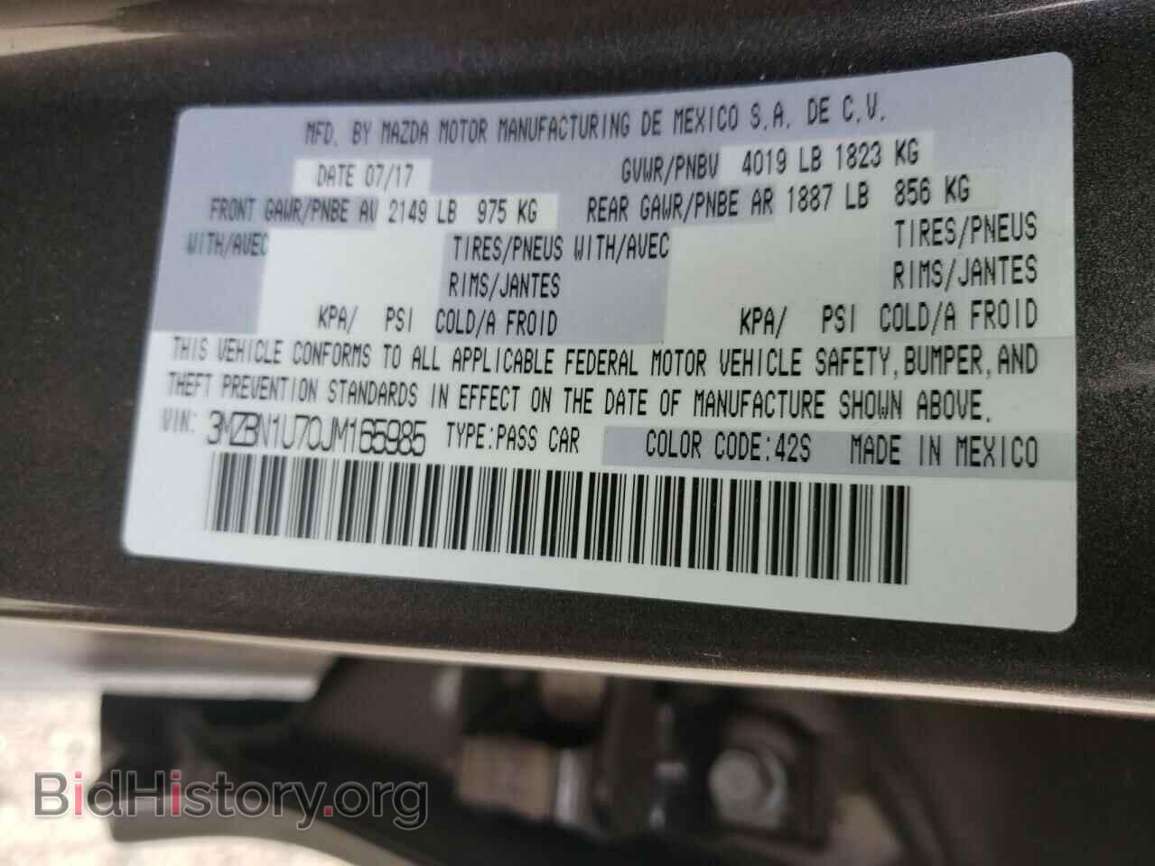 2018 MAZDA 3 - VIN: 3MZBN1U70JM165985 - Фото 10