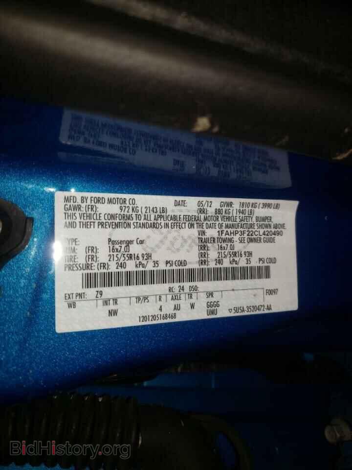 2012 FORD FOCUS - VIN: 1FAHP3F22CL420490 - Фото 10