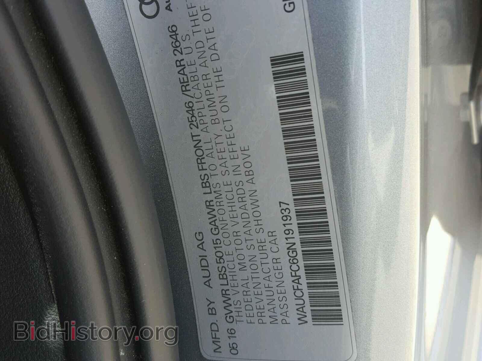 2016 AUDI A6 - VIN: WAUCFAFC6GN191937 - Фото 10