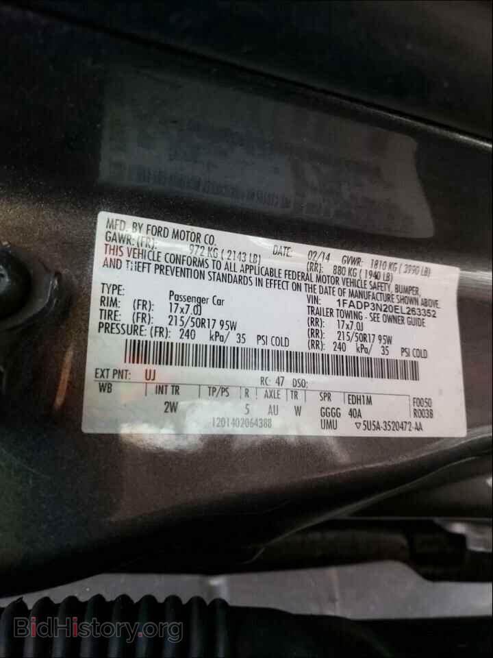 2014 FORD FOCUS - VIN: 1FADP3N20EL263352 - Фото 10