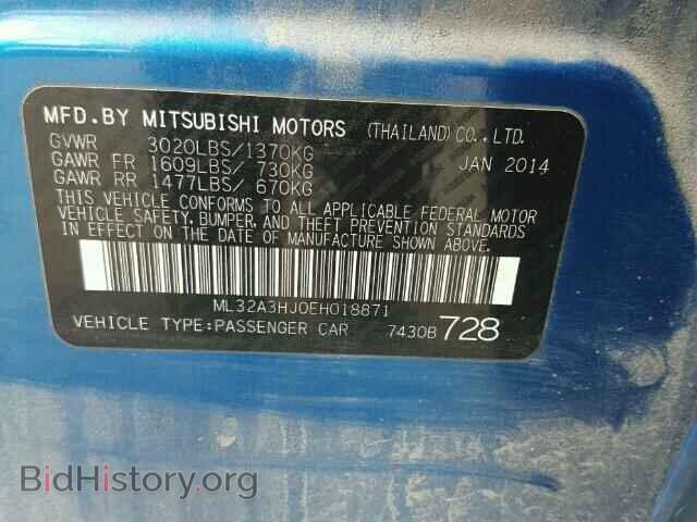 2014 MITSUBISHI MIRAGE - VIN: ML32A3HJ0EH018871 - Фото 10