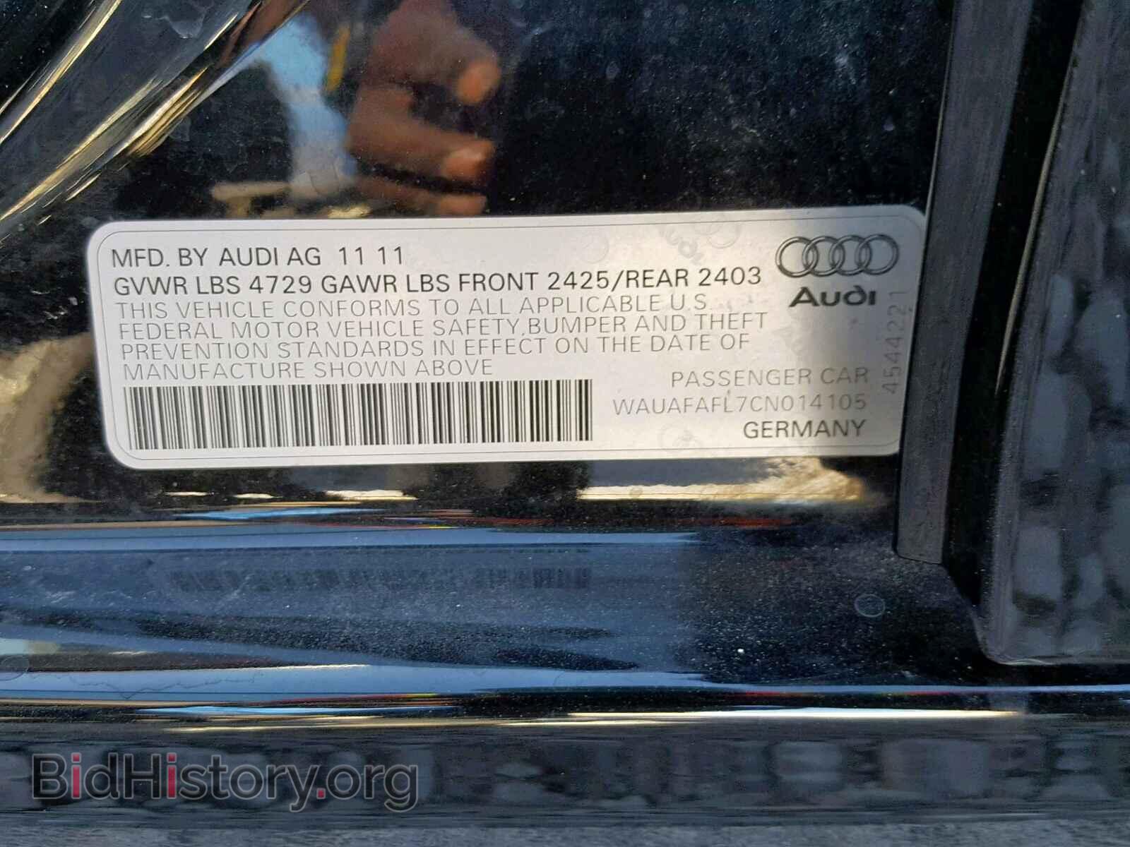 2012 AUDI A4 - VIN: WAUAFAFL7CN014105 - Фото 10