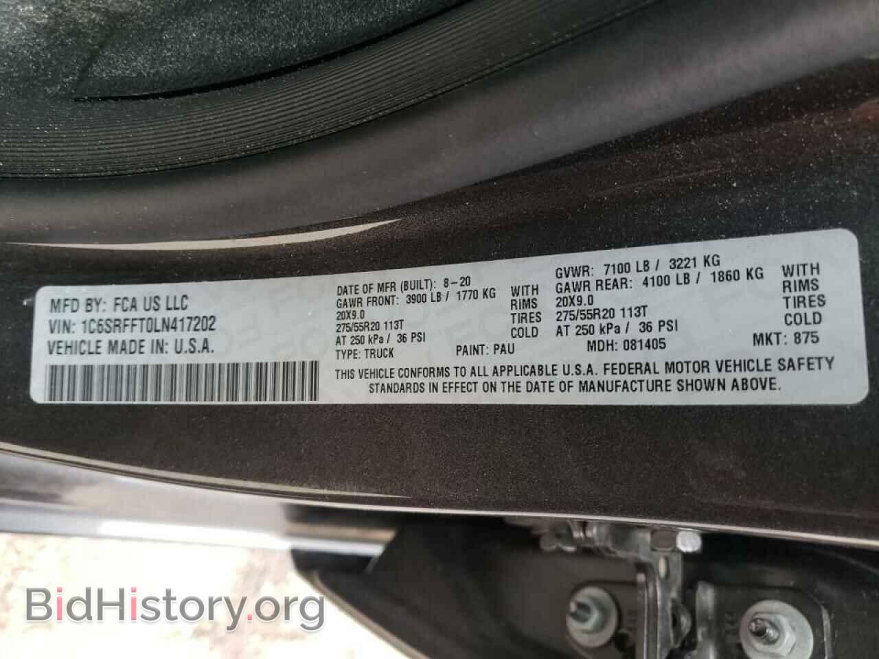 2020 RAM 1500 - VIN: 1C6SRFFT0LN417202 - Фото 10