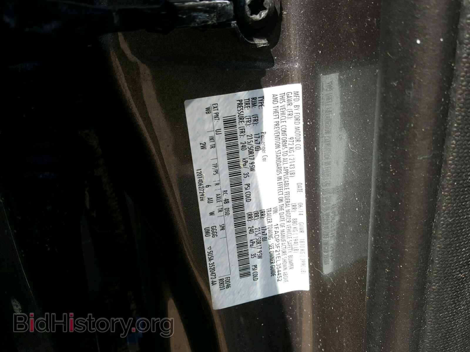 2014 FORD FOCUS - VIN: 1FADP3F21EL354452 - Фото 10
