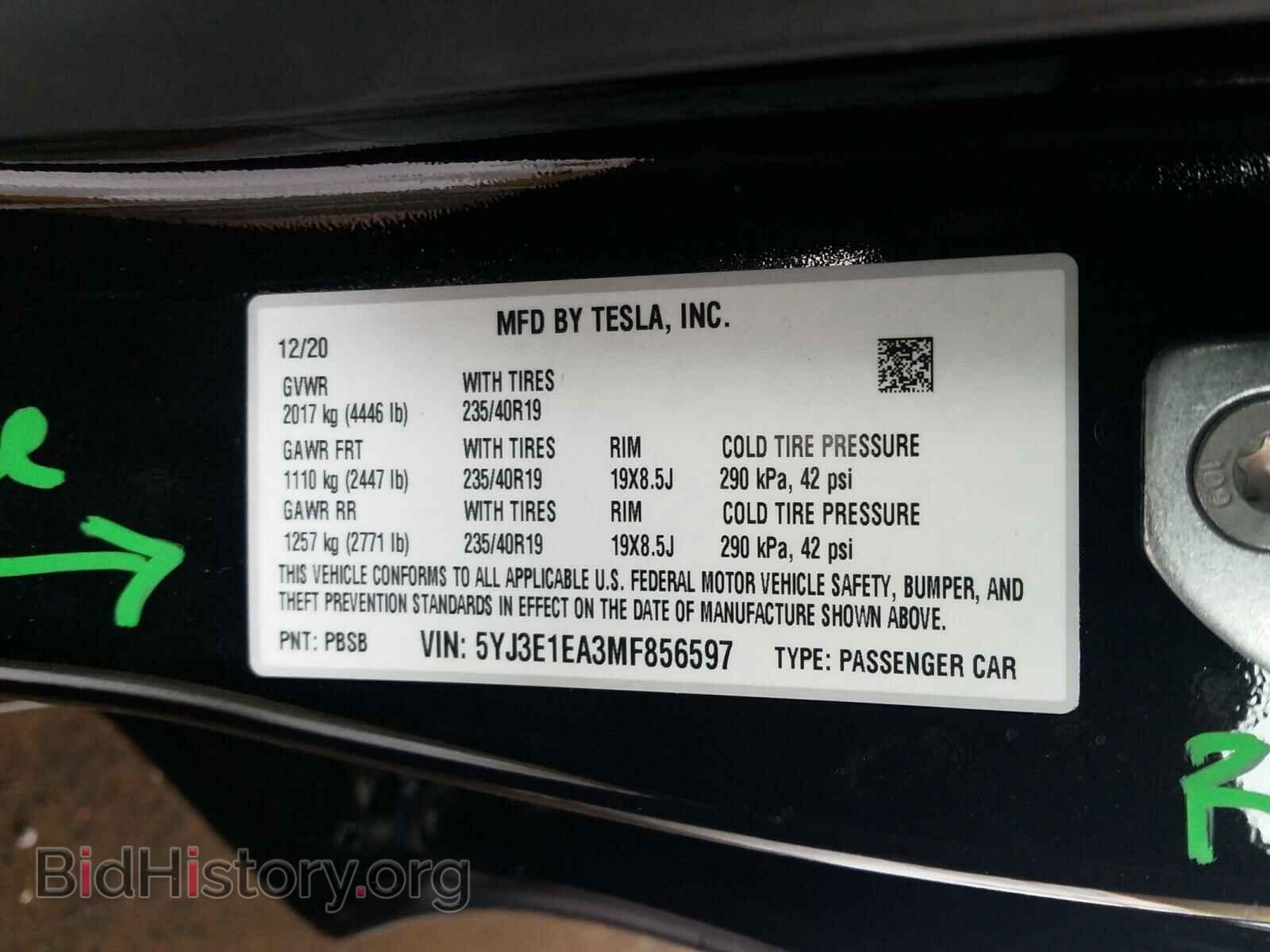 2021 TESLA MODEL 3 - VIN: 5YJ3E1EA3MF856597 - Photo 10