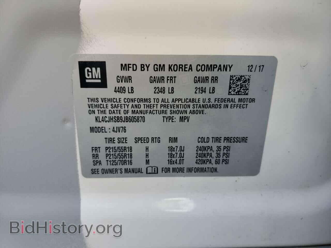 2018 BUICK ENCORE - VIN: KL4CJHSB9JB605870 - Фото 10