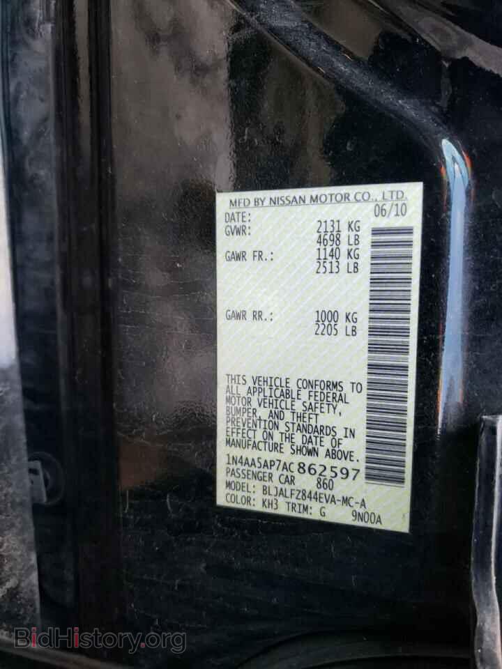 2010 NISSAN MAXIMA - VIN: 1N4AA5AP7AC862597 - Фото 10