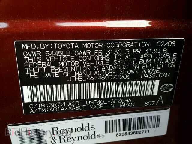 2008 LEXUS LS460 - VIN: JTHBL46F485072206 - Фото 10