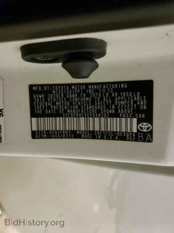 2014 TOYOTA COROLLA - VIN: 5YFBPRHEXEP048207 - Photo 10