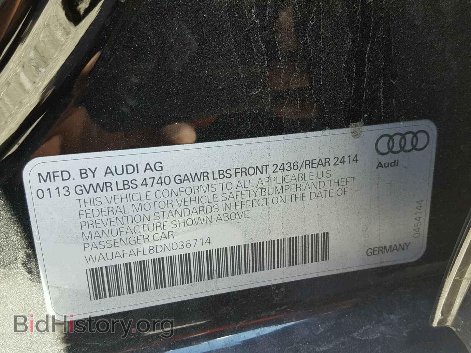 2013 AUDI A4 - VIN: WAUAFAFL8DN036714 - Photo 10