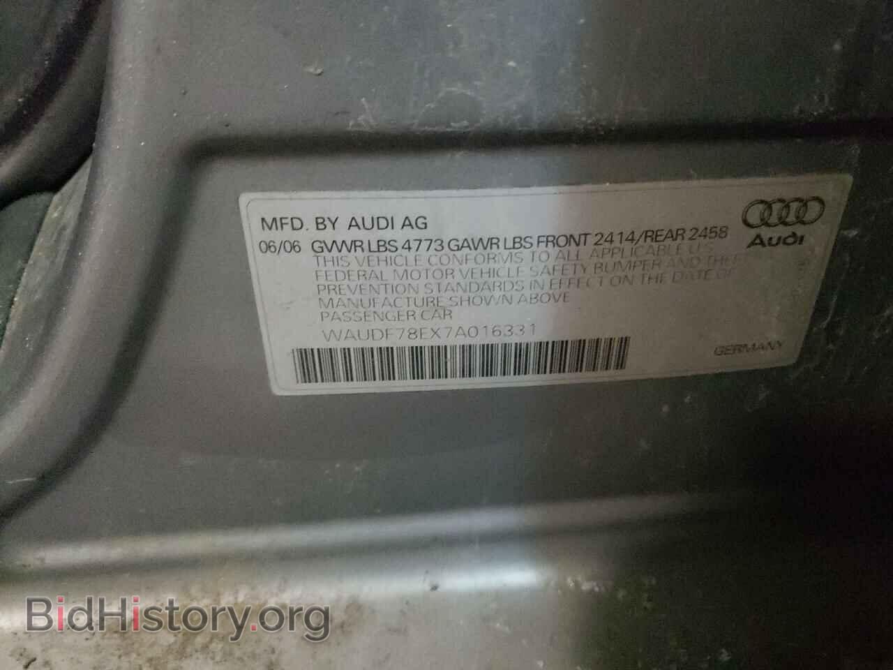 2007 AUDI A4 - VIN: WAUDF78EX7A016331 - Фото 10