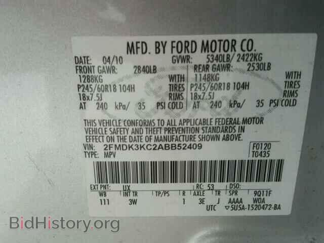 2010 FORD EDGE - VIN: 2FMDK3KC2ABB52409 - Photo 10