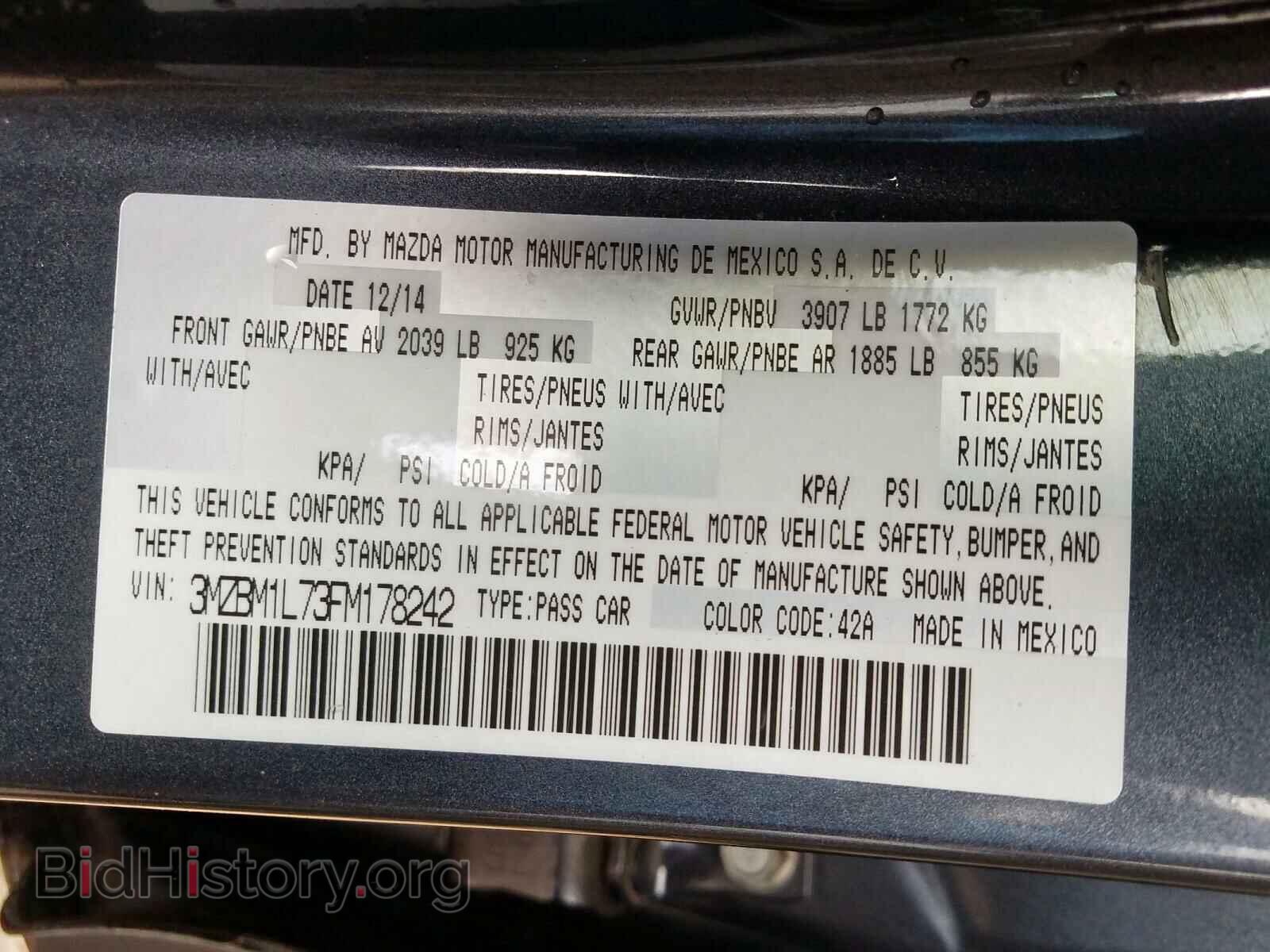 2015 MAZDA 3 - VIN: 3MZBM1L73FM178242 - Фото 10