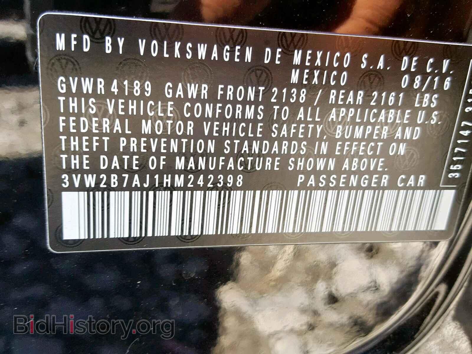 2017 VOLKSWAGEN JETTA - VIN: 3VW2B7AJ1HM242398 - Фото 10