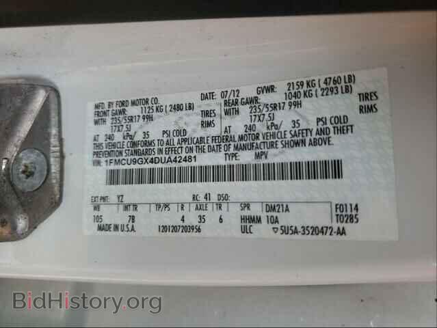 2013 FORD ESCAPE - VIN: 1FMCU9GX4DUA42481 - Photo 10