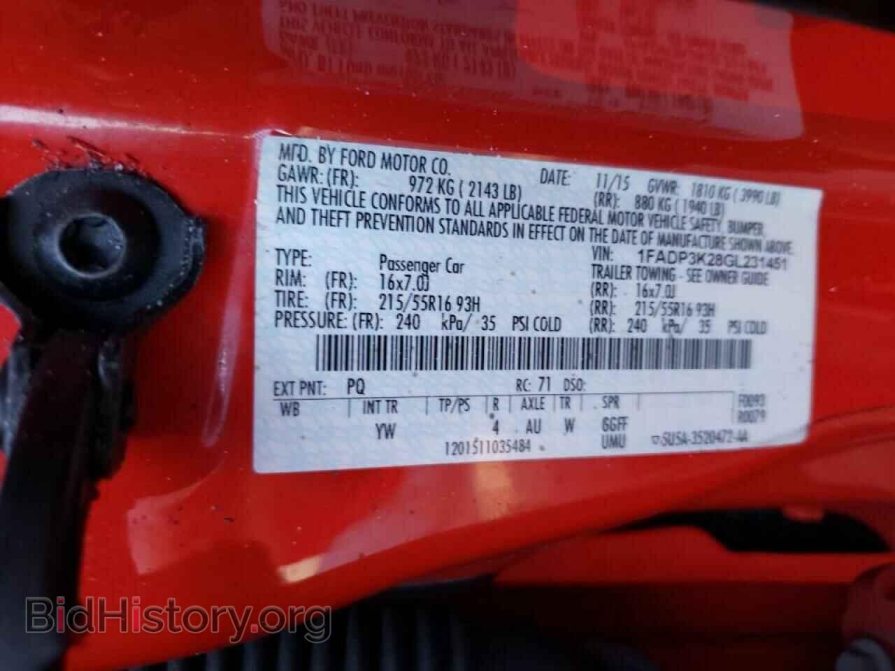 2016 FORD FOCUS - VIN: 1FADP3K28GL231451 - Фото 10