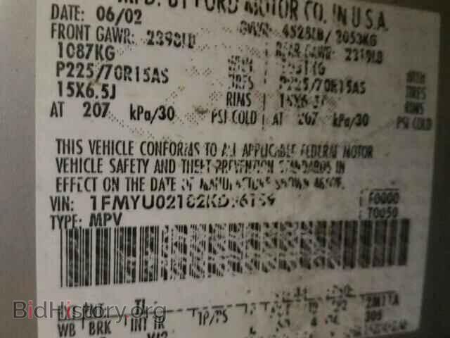 2002 FORD ESCAPE - VIN: 1FMYU02182KD96159 - Фото 10