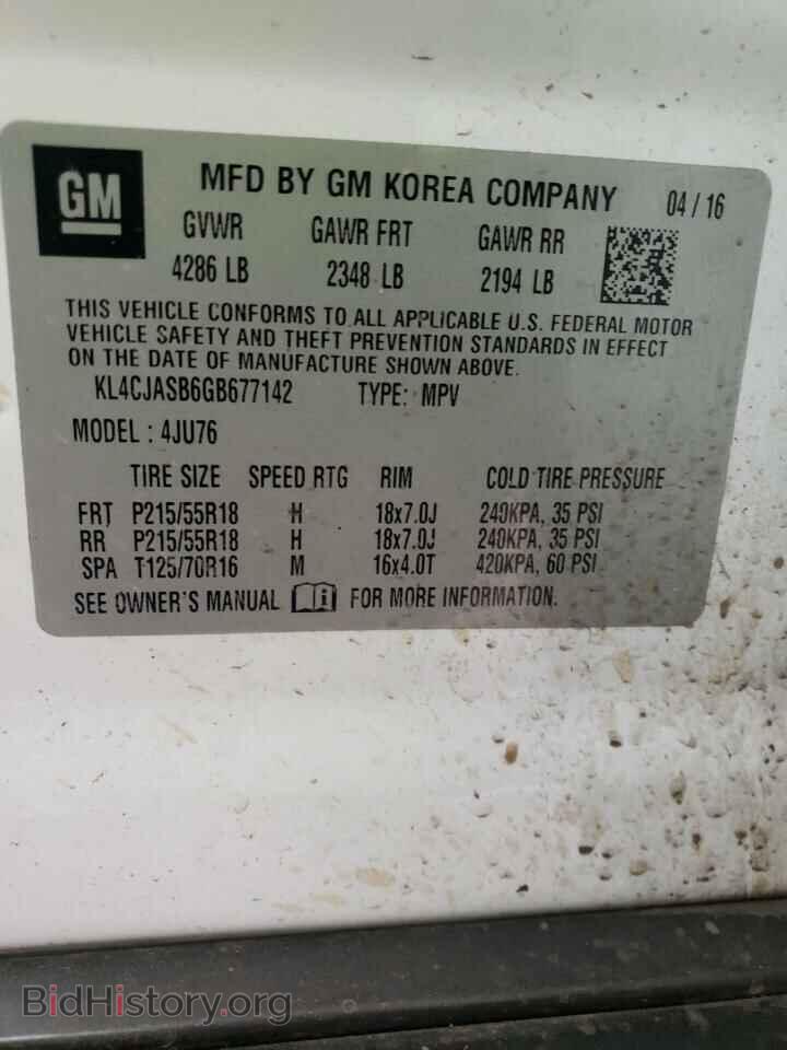 2016 BUICK ENCORE - VIN: KL4CJASB6GB677142 - Photo 10