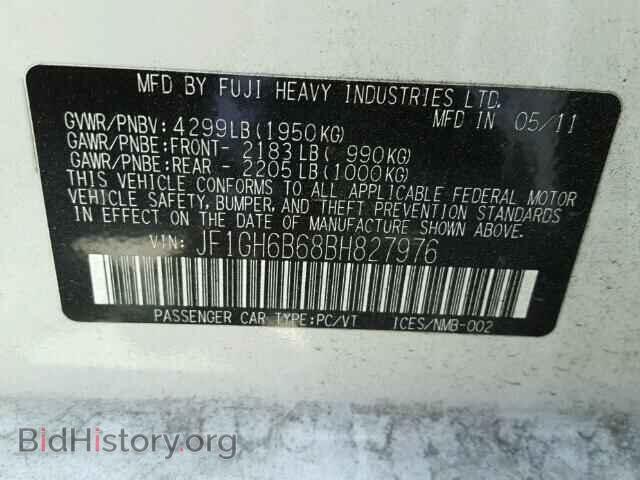 2011 SUBARU IMPREZA - VIN: JF1GH6B68BH827976 - Фото 10