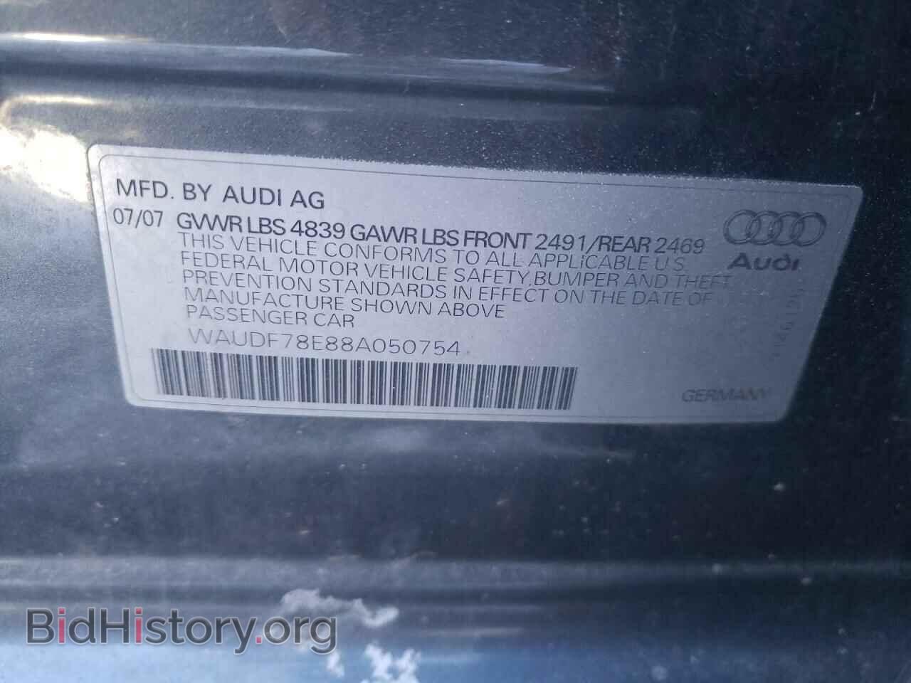 2008 AUDI A4 - VIN: WAUDF78E88A050754 - Фото 10