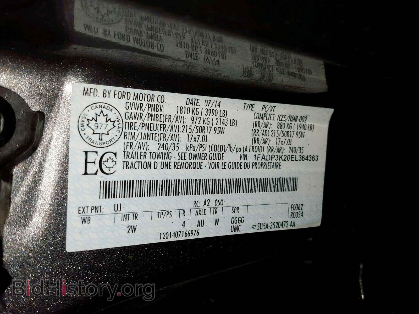 2014 FORD FOCUS SE - VIN: 1FADP3K20EL364363 - Фото 10