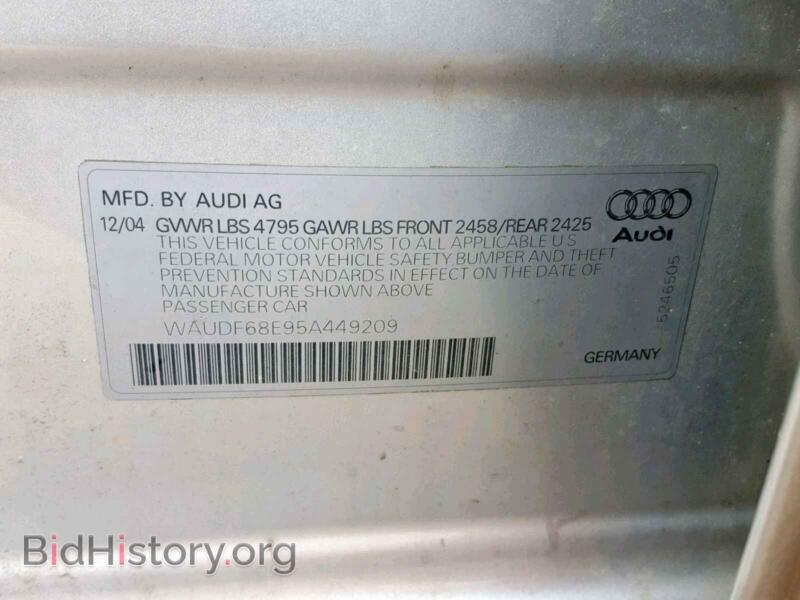 2005 Audi A4 (VIN WAUDF68E95A449209) — фото 10 из 10