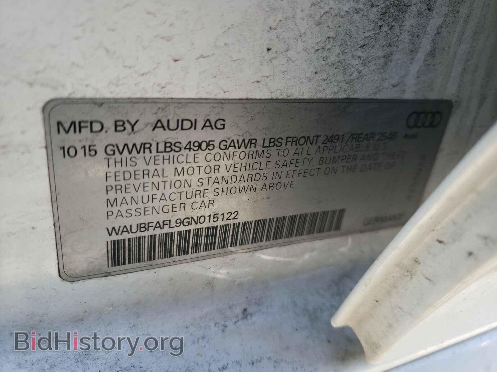 2016 AUDI A4 - VIN: WAUBFAFL9GN015122 - Фото 10