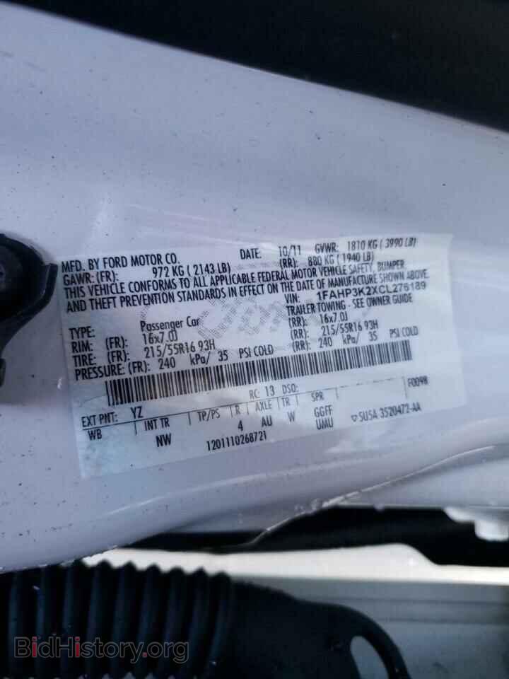 2012 FORD FOCUS - VIN: 1FAHP3K2XCL276189 - Фото 10
