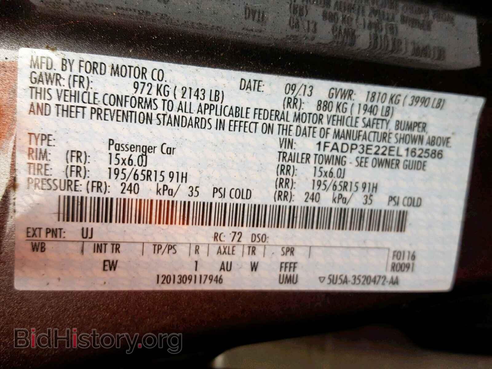 2014 FORD FOCUS - VIN: 1FADP3E22EL162586 - Фото 10