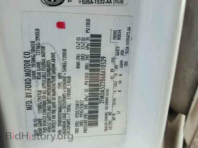 2006 FORD FREESTAR - VIN: 2FMDA52286BA10529 - Фото 10