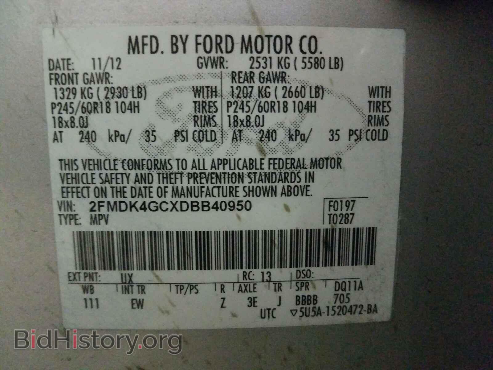2013 FORD EDGE - VIN: 2FMDK4GCXDBB40950 - Photo 10