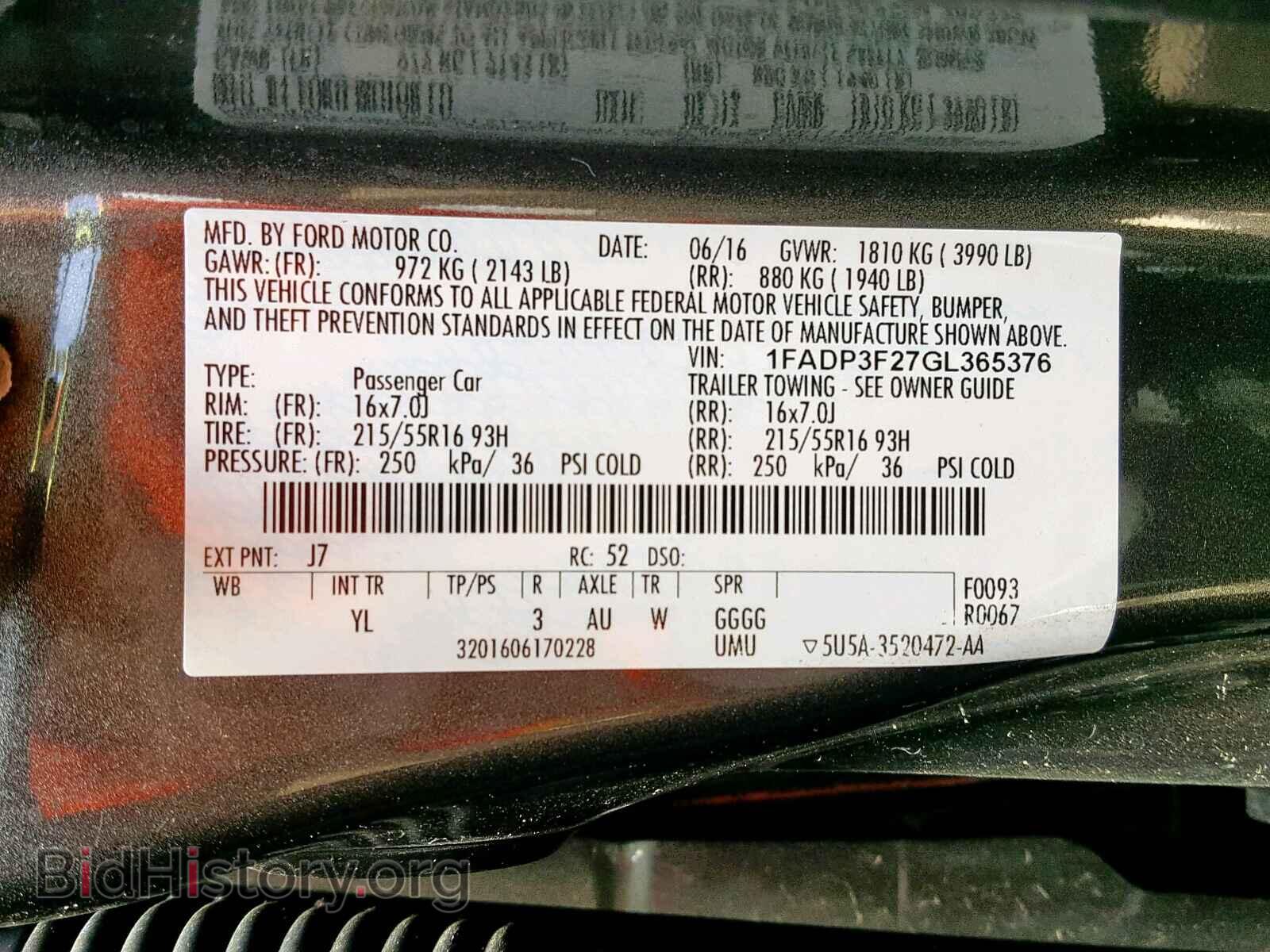 2016 FORD FOCUS SE - VIN: 1FADP3F27GL365376 - Фото 10