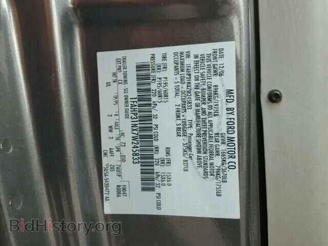 2007 FORD FOCUS - VIN: 1FAHP31NX7W245833 - Фото 9
