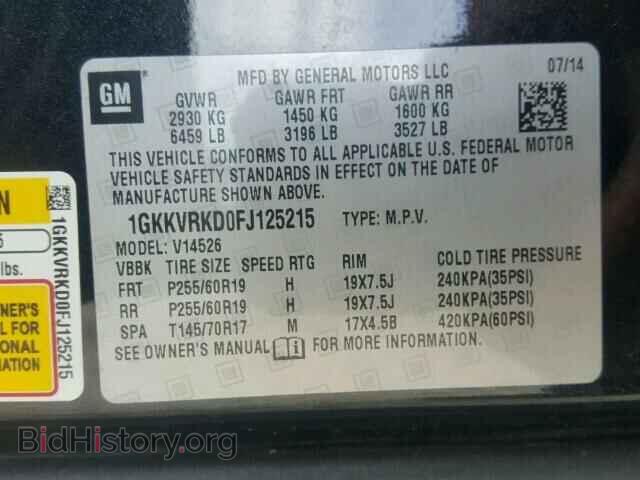 2015 GMC ACADIA - VIN: 1GKKVRKD0FJ125215 - Фото 10