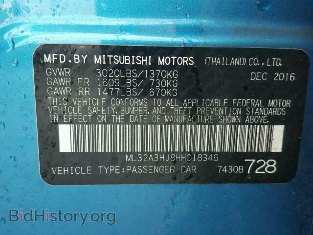 2017 MITSUBISHI MIRAGE - VIN: ML32A3HJ8HH018346 - Фото 10