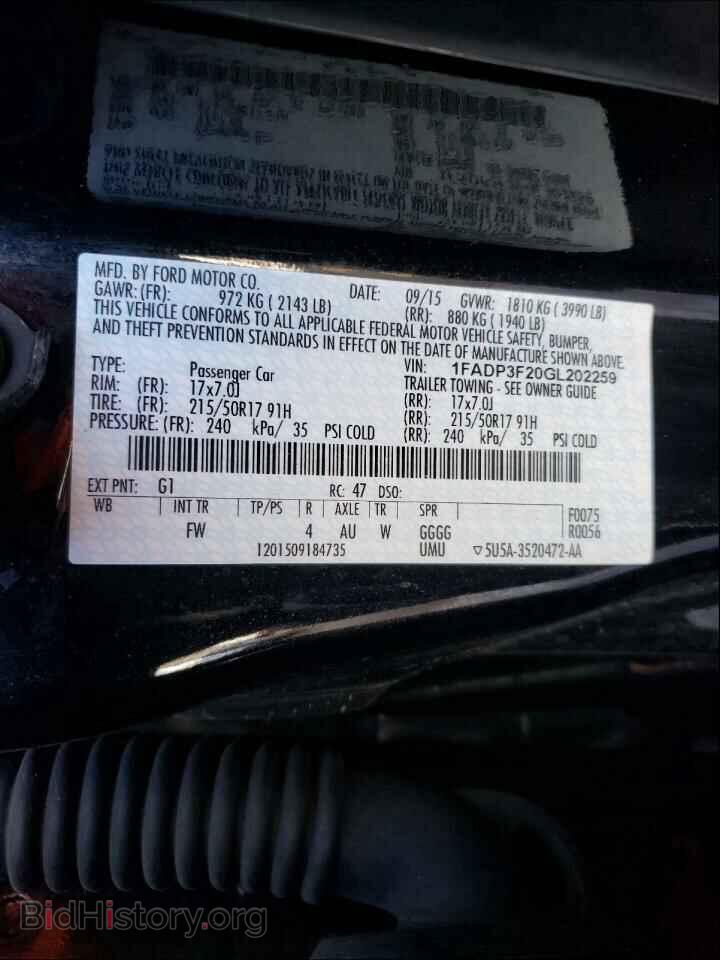 2016 FORD FOCUS - VIN: 1FADP3F20GL202259 - Photo 10