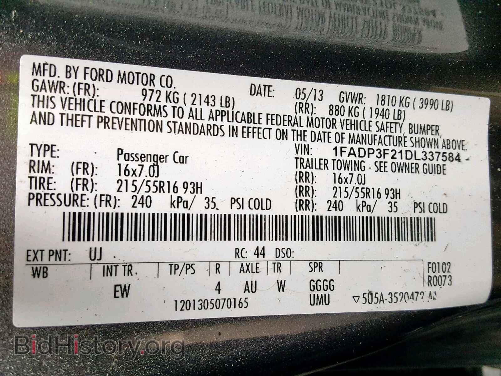 2013 FORD FOCUS SE - VIN: 1FADP3F21DL337584 - Фото 10