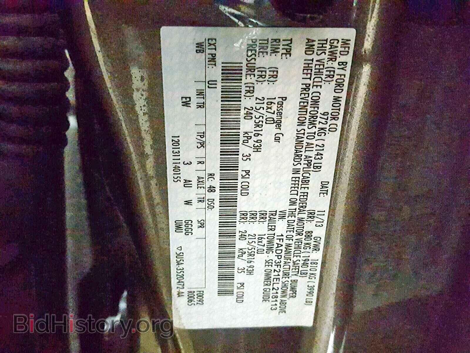 2014 FORD FOCUS SE - VIN: 1FADP3F21EL218113 - Фото 10