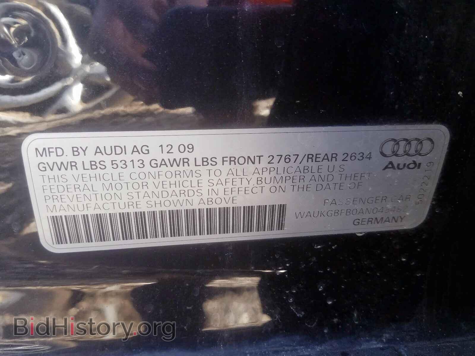 2010 AUDI A6 - VIN: WAUKGBFB0AN045482 - Фото 10