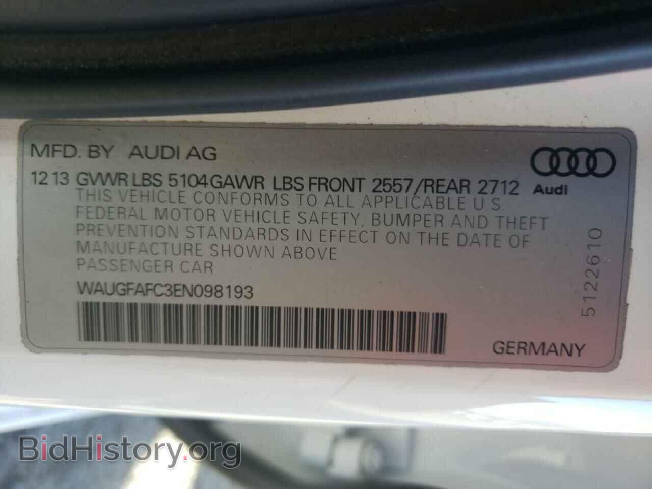 2014 AUDI A6 - VIN: WAUGFAFC3EN098193 - Фото 10