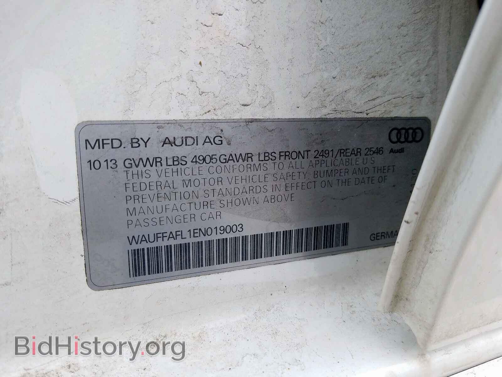 2014 AUDI A4 - VIN: WAUFFAFL1EN019003 - Фото 10