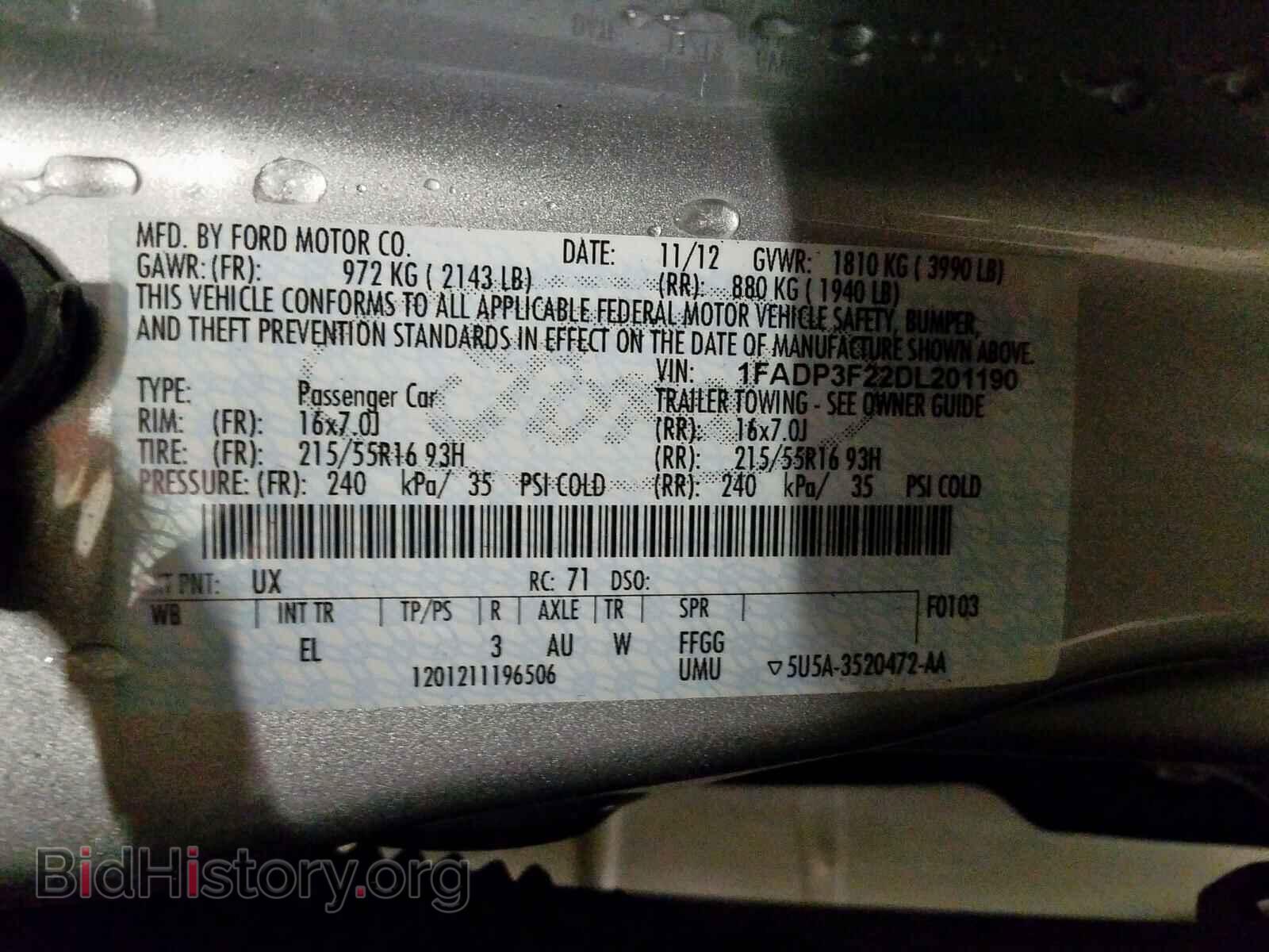 2013 FORD FOCUS - VIN: 1FADP3F22DL201190 - Photo 10