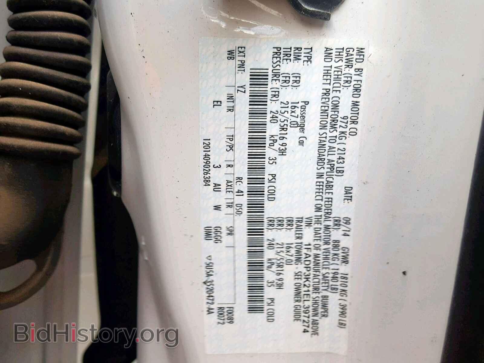 2014 FORD FOCUS SE - VIN: 1FADP3K21EL397274 - Фото 10