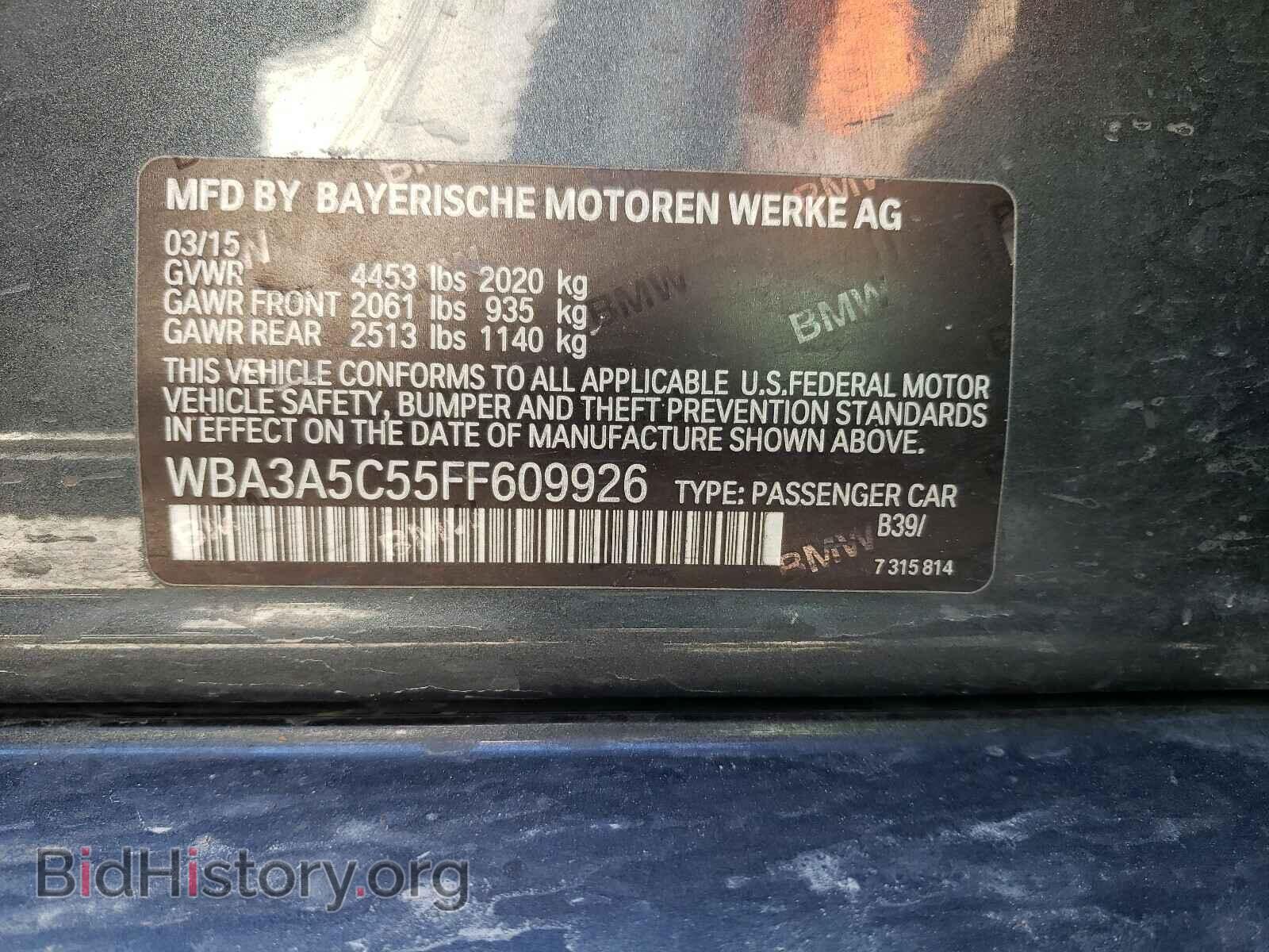 2015 BMW 3 SERIES - VIN: WBA3A5C55FF609926 - Фото 10