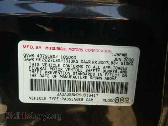 2009 MITSUBISHI LANCER - VIN: JA3AU86W29U016417 - Фото 10