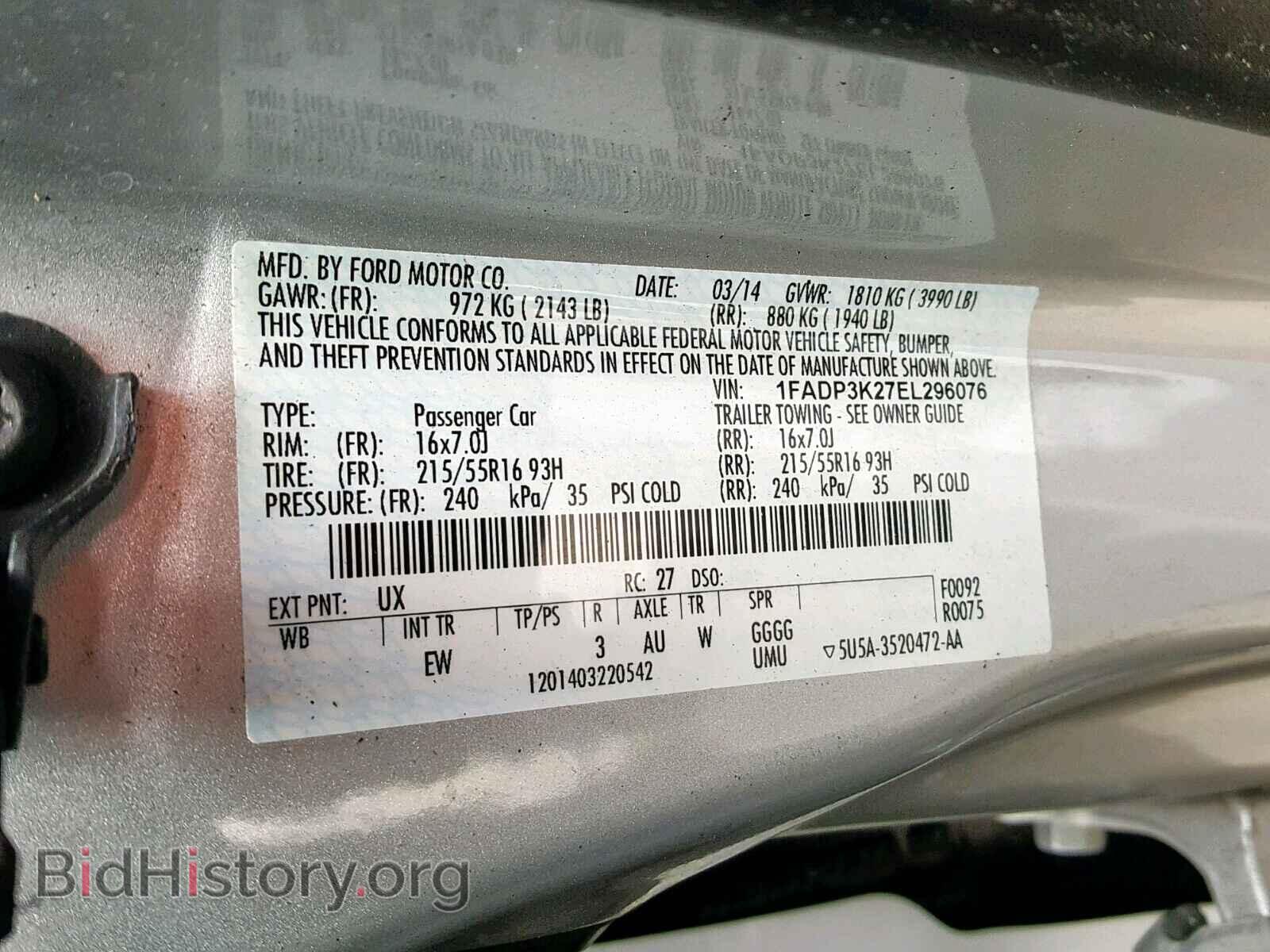 2014 FORD FOCUS SE - VIN: 1FADP3K27EL296076 - Фото 10