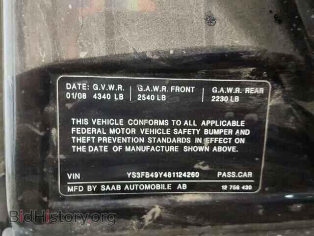 2008 SAAB 9 3 - VIN: YS3FB49Y481124260 - Фото 10