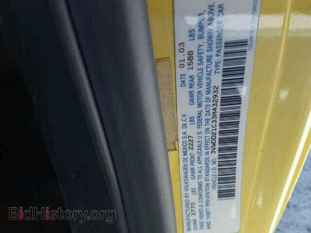 2003 VOLKSWAGEN BEETLE - VIN: 3VWDD21C33M432932 - Фото 10