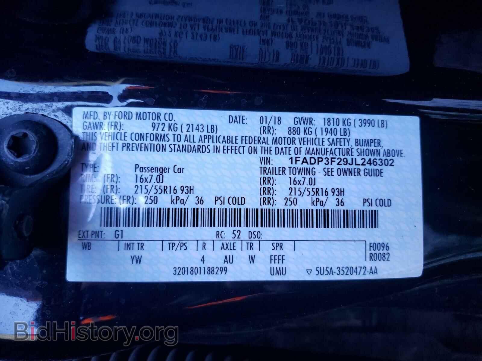 2018 FORD FOCUS - VIN: 1FADP3F29JL246302 - Photo 10